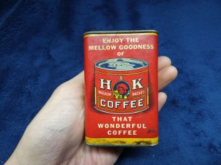 Vintage Coffee Tin H & K