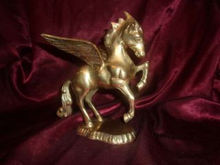 Vintage Solid Brass Pegasus Winged Flying Horse (one Of Two)