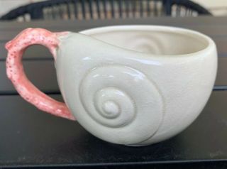 Vintage Ceramic Fitz Floyd Oceana Shell Mug Cup Coral Nautical