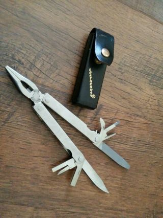 vintage LEATHERMAN 1325473 TOOL With Leather Case MADE USA PRE - OWNED 2