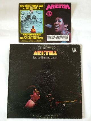Vintage Fillmore West Double Postcard & Lp Live Aretha