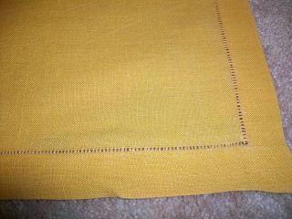 10 Vintage Marghab Linen Placemats Hand Sewn Pulled Thread Madiera Yellow Exc