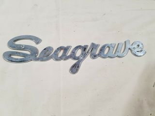 Vintage Seagrave Fire Truck Emblem Name Plate