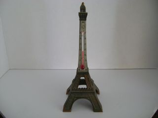 Vintage Eiffel Tower Thermometer Souvenir Paris France Collectible Metal