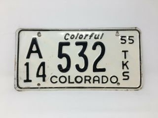 Vintage 1955 Colorado Commercial/truck License Plate