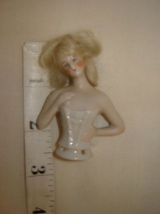 Antique German Half Doll W/ Hair & Lower Legs