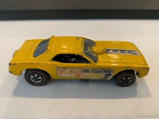 Vintage Hot Wheels Redline Don Prudhomme 1969 Barracuda Yellow Funny Car