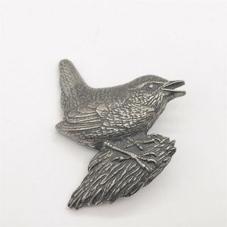 Vintage Signed A R Broum Bird Silver Metal Costume Jewellery Ladies Brooch