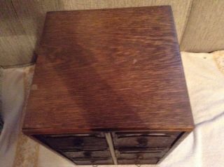 Vintage Globe Wernicke 6 drawer Oak Organizer File Box 4