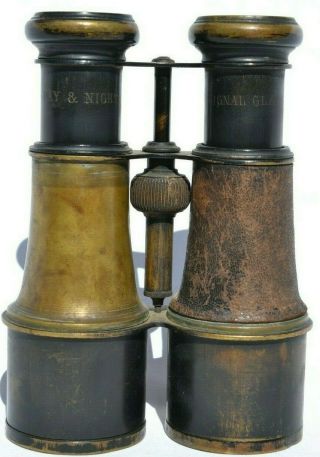 Antique Wwi Vintage French Binoculars Signal Glass France Optics Vendome Paris