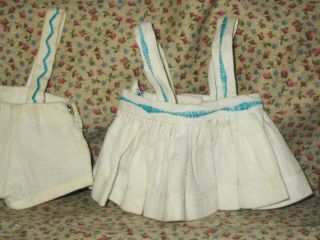Vintage Tiny Terri Lee Jerri Lee White Turquoise Suspender Skirt Shorts 2
