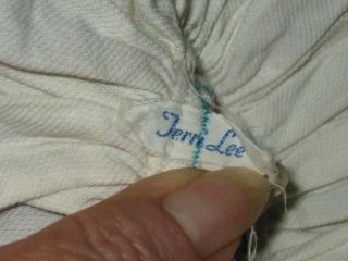 Vintage Tiny Terri Lee Jerri Lee White Turquoise Suspender Skirt Shorts 4