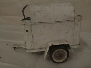 Rare Vintage Nylint Toy Horsetrailer White Pressed Metal