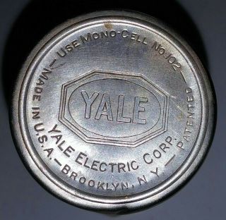 Vintage prewar Yale Flashlight Art deco Glass Lens battery 3