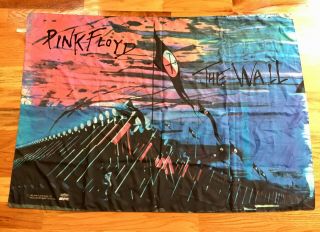 Vintage 1982 Pink Floyd The Wall Fabric Poster Banner Flag Winterland Italy