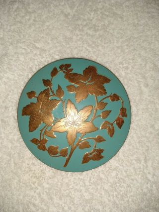 Vintage Rex Fifth Avenue Blue And Gold Compact Powder Puff