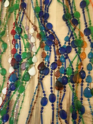 True Vintage Hippie / BoHo Style Colorful Beaded Curtain Strands 52 Strands 2