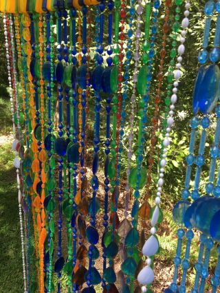 True Vintage Hippie / BoHo Style Colorful Beaded Curtain Strands 52 Strands 3