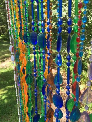 True Vintage Hippie / BoHo Style Colorful Beaded Curtain Strands 52 Strands 4