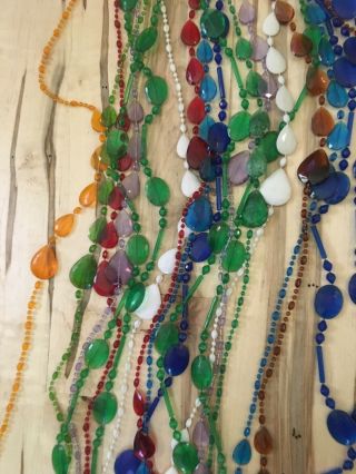 True Vintage Hippie / BoHo Style Colorful Beaded Curtain Strands 52 Strands 8