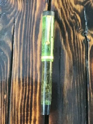 Vintage Parker Duofold Lucky Curve Flattop Jade Green Fountain Pen