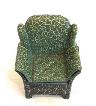 Tootsietoys Vintage 1920’s Green Chair Dollhouse Furniture