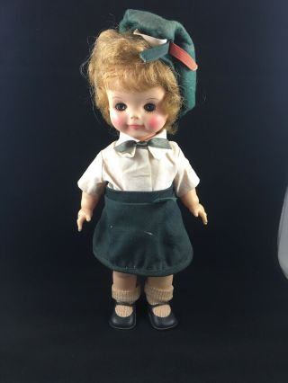 Vintage Hard Plastic Girl Scout Gs Doll 11”