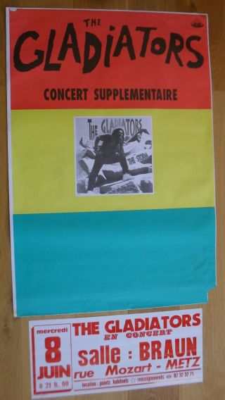 The Gladiators Reggae Vintage French Concert Poster