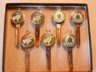 7 Vintage Car Key Coin Tenders For Tolls And Parking Meter