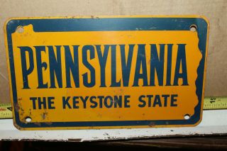 Vintage Metal Pennsylvania The Keystone State License Plate Car Tag Auto Pa Penn