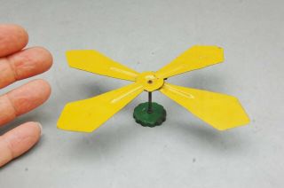 Pressed Steel Toy Propeller Part Replacement 5 1/2 " X 1 1/4 " Yellow Blue Vintage