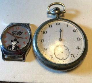 2 Vintage Watches,  Hopalong Cassidy And The Elgin Pocket Watch