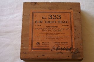 Vintage Delta Dado Blade Set - No.  333 In Wooden Finger Joint Box
