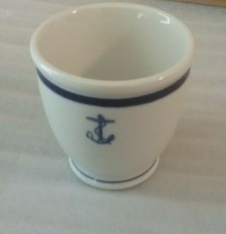 Vintage Navy China Custard Cup Fouled Anchor By Jackson China Co.