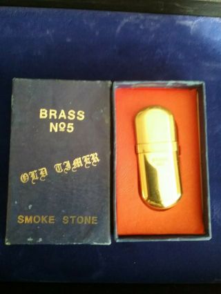 Vintage Brass No.  5 Wwii Trench Lighter Smoke Stone Nib