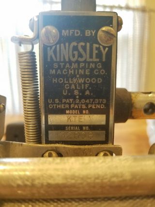 Vintage Kingsley KTE Foil Stamping Machine Heat Press Kwikprint Howard 2
