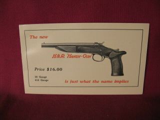 Vintage Harrington & Richardson Arms Co " Handy - Gun " Advertising Brochure