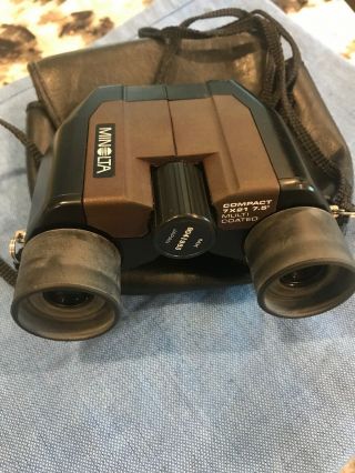 Vtg Minolta Compact Binoculars 7x21 7.  5  Multi Coated Japan
