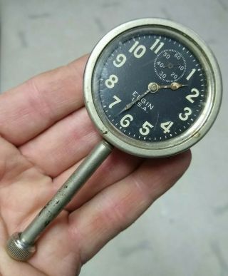 Vintage Ford Chevy ? Elgin Car Automobile Auto Clock Watch Long Stem