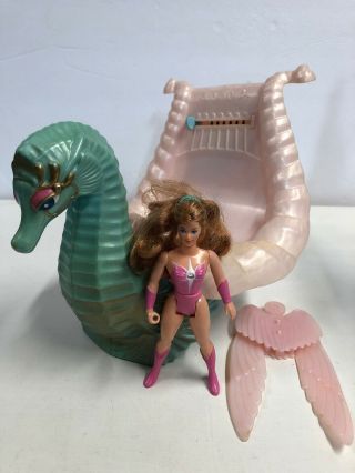 Sea Harp Vintage She - Ra Princess Of Power Pop Vehicle & Angella 1985 Mattel U