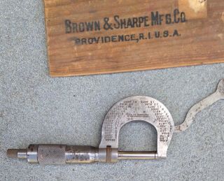 VINTAGE BROWN & SHARPE 13 MICROMETER,  In Wooden Case,  NR 4