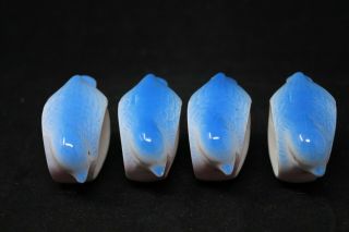VINTAGE Set of 4 Bluebird Porcelain Napkin Rings,  Midwest Taiwan,  VGUC 4