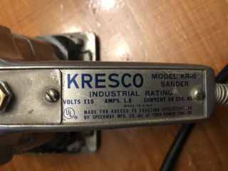 Vintage 1950s/60s KRESCO Industrial Rated Electric Sander 4