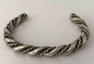 Vintage Sterling Silver Navajo Twist Wire Cuff Bracelet Native American 26g 925