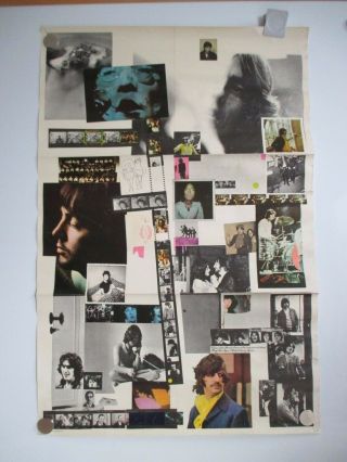 Vintage Beatles White Album Insert/lyric Sheet 1968 Appears To Be Early 22x35