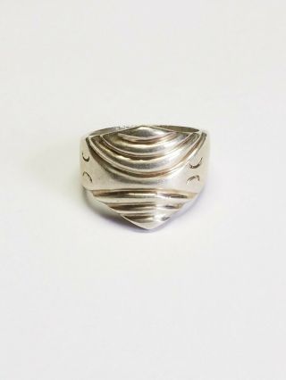 Vintage Mexico 925 Sterling Silver Modernist Band Ring Sz 6
