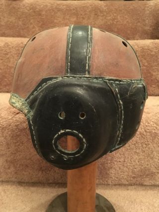 Antique Old Vintage 1930s - 1940s Adult Macgregor Leather Football Helmet