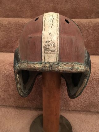Antique Old Vintage 1930s - 1940s Adult MacGregor Leather Football Helmet 2