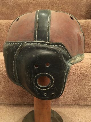 Antique Old Vintage 1930s - 1940s Adult MacGregor Leather Football Helmet 3