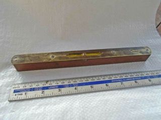 Rare Vintage 10 " Mahogany & Brass Spirit Level By Alfred Ridge & Sons Old Tool